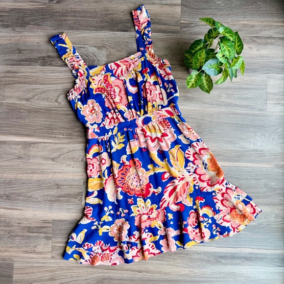 Tory Burch Aloisa A-Line Floral Cinch Waist Flutter Sleeve Silk Mini Dress 12 - Picture 2 of 16
